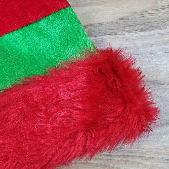 🔹️NWT Red & Green Striped Adjustable Wired Extra Long Elf Hat One Size - Picture 6 of 9
